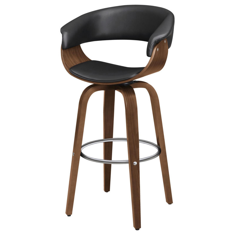 Tabouret tournant noyer et écru, Noir, noir, noir, noir