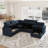 L-Shaped Modular Sofa Set With Large Storage Space-591189974