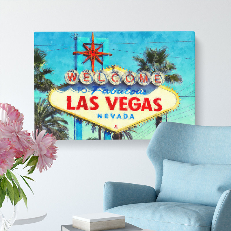 The Welcome to Las Vegas Sign - Wrapped Canvas, 60cm H x 91cm W x 3cm D