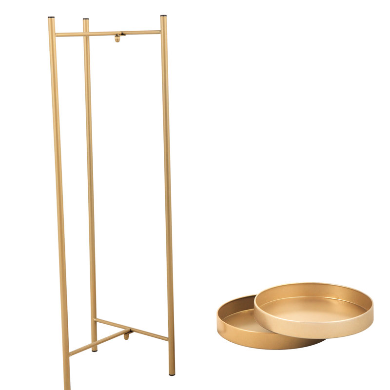 2 supports à plantes pliables en métal doré, stable et polyvalent pour l'intérieur et l'extérieur