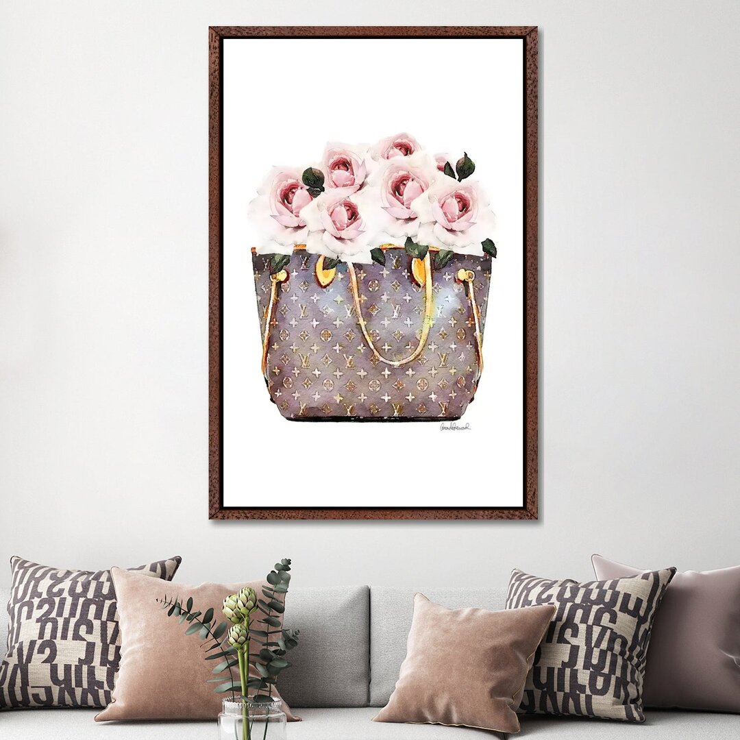 Leinwandbild - Gemälde „Brown Bag Filled with Blush Roses” von Amanda Greenwood