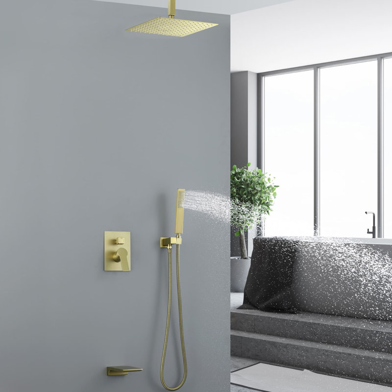 All-In-One Kit with Rough in-Valve, Brushed Gold