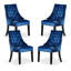 Rizzuto 4 Person Dining set - a Rectangular Wooden Dining Table with Metal Legs and a Set of 4 Quilted Ring Knocker Velvet Dining Chairs for Dining Room - Modern Dining Table Set-67170914