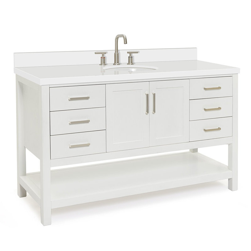 Magnolia 61" Single Bathroom Vanity Set, White