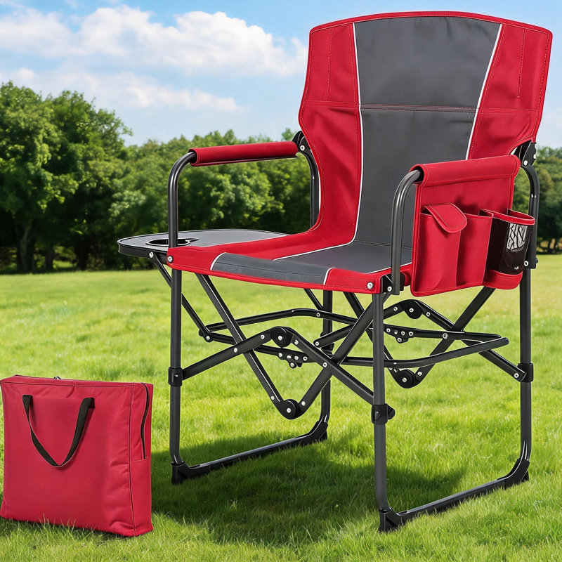 Chaises de camping surdimensionnées pour réalisateurs, jusqu'à 400 lb, 1, Red/Grey