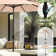 Alyah 5-piece Steel Patio Outdoor Dining Set With Umbrella,metal Stackable Chairs, 42'' Round Table