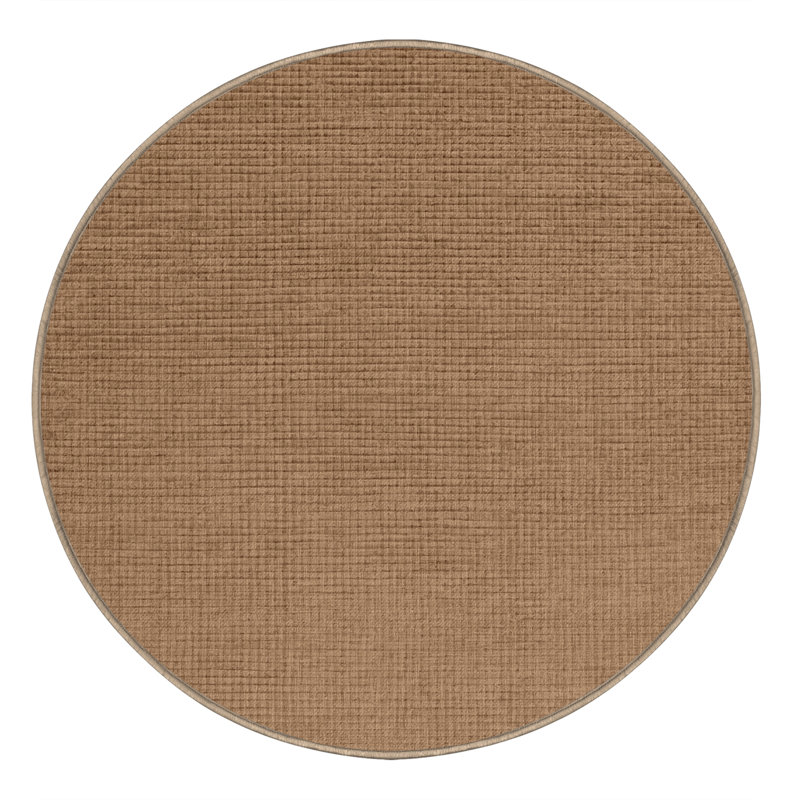 Tapis brun uni lavable à la machine, Rond 4 pi