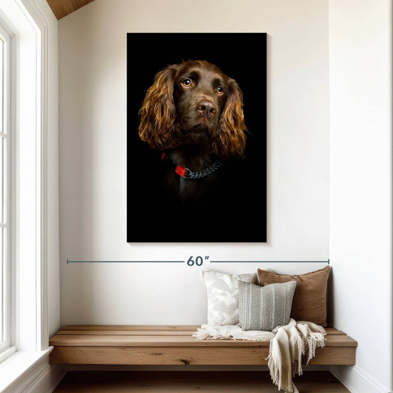 Somber Cocker Spaniel, 48" H x 32" W