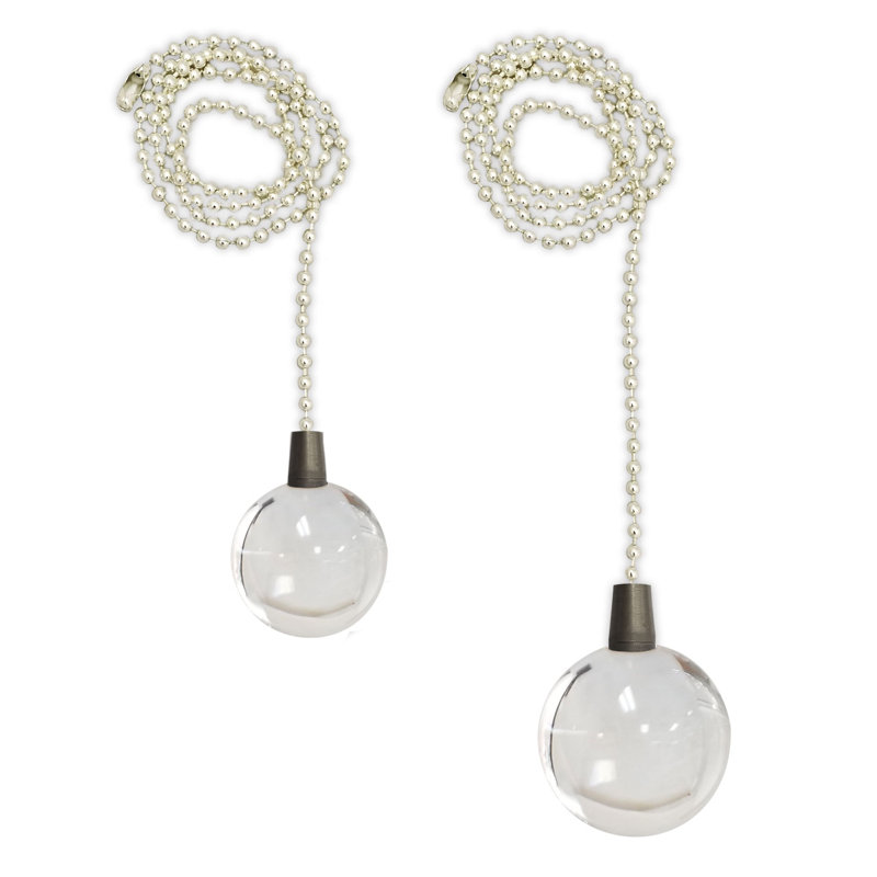 Crystal Ball Ceiling Fan Pull Chains, Chrome