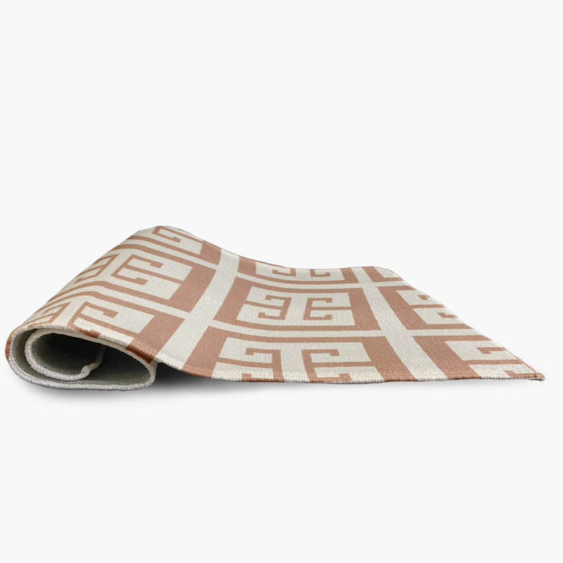 Tapis intérieur / extérieur géométrique tissé à plat mauve, Rectangle 2 pi x 3 pi