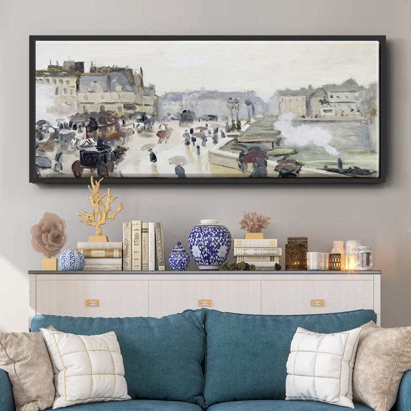 Le pont neuf, 1872 - Toile encadrée, H 12 po x l 30 po