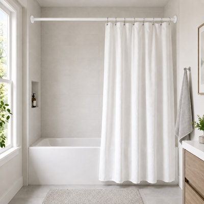Tringle de rideau de douche mural en coin 35,4 - 35,4 po