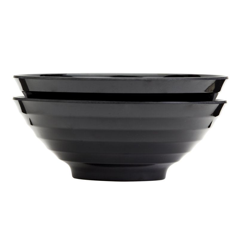 INFUSE 2-Piece Melamine Nesting Ramen Bowl Set, Black