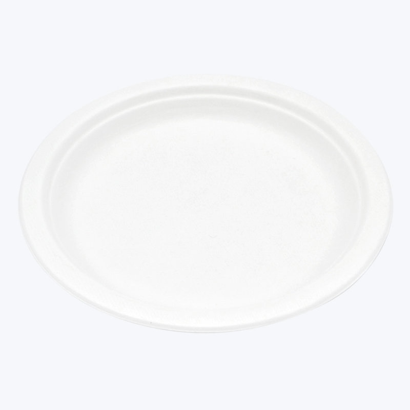 Assiette à bagasse en canne à sucre jetable et biodégradable de 7 pouces [paquet de 50]