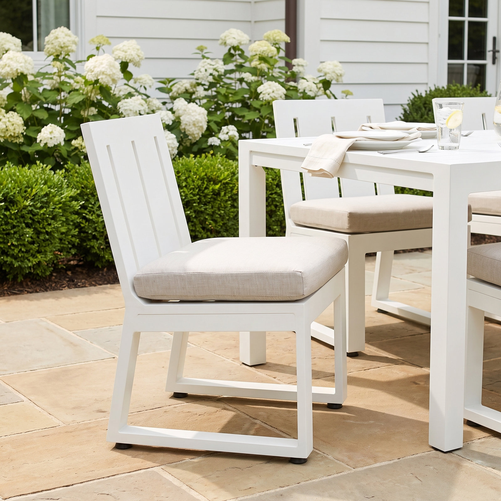 Camela Sunbrella® Patio Side Chair, Cast Silver Sunbrella®
