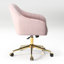 Chaise de bureau rembourrée en velours Farrah-101215815