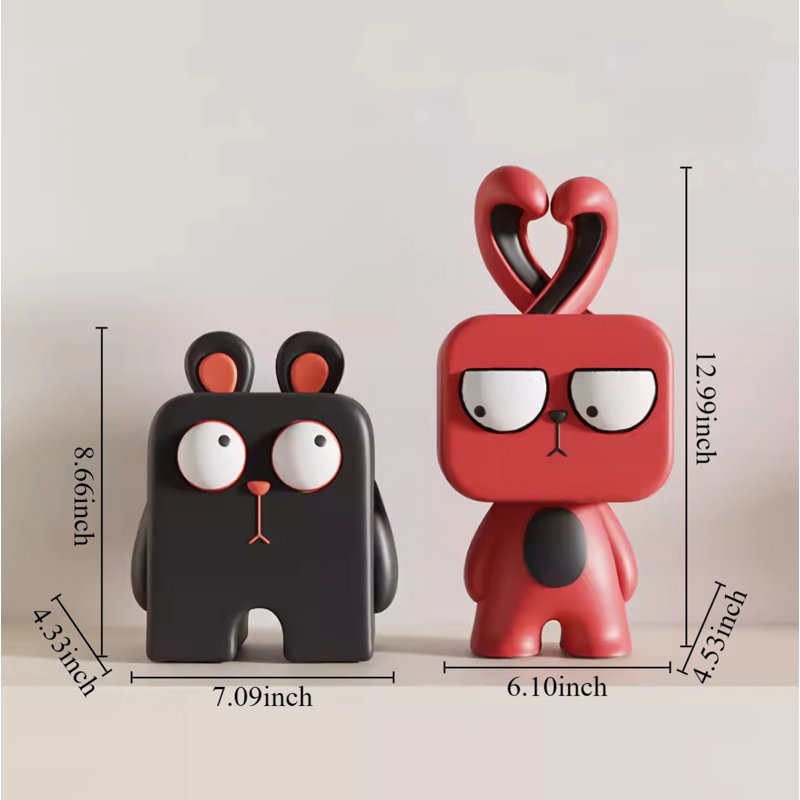 Figurines et sculptures Rasid, Noir / rouge