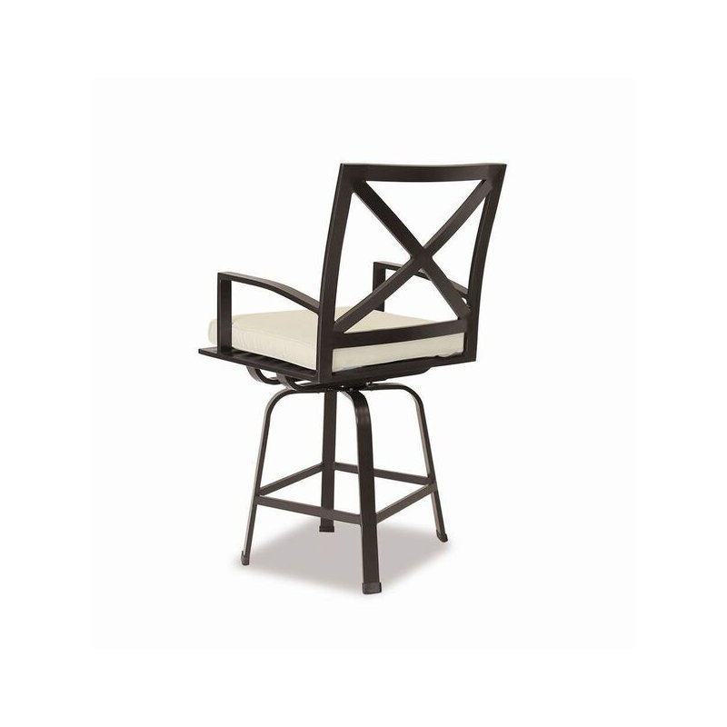La Jolla Outdoor Swivel Bar Stool, Counter Stool (30" Seat Height), Canvas Henna Sunbrella®