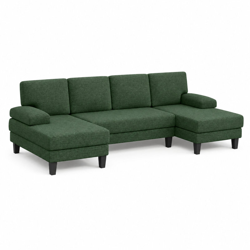 Canapé modulaire double 110 po avec accoudoirs amovibles, Mousse verte