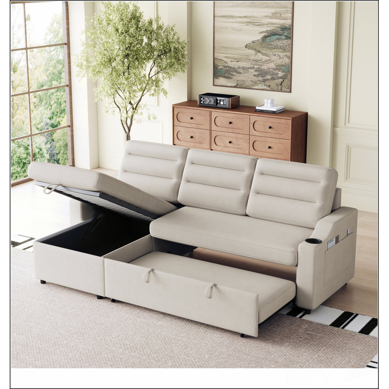Canapé-lit convertible 83,5 po, Beige