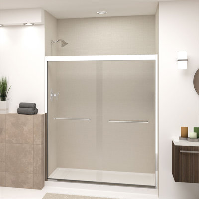 Porte de douche demi-cadre l 57,75 "x H 70" Frederick
