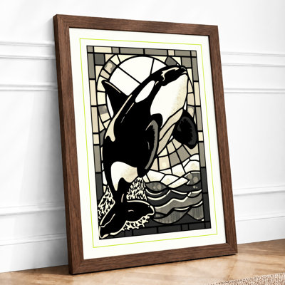 Breaching Orca Coastal - Framed Print