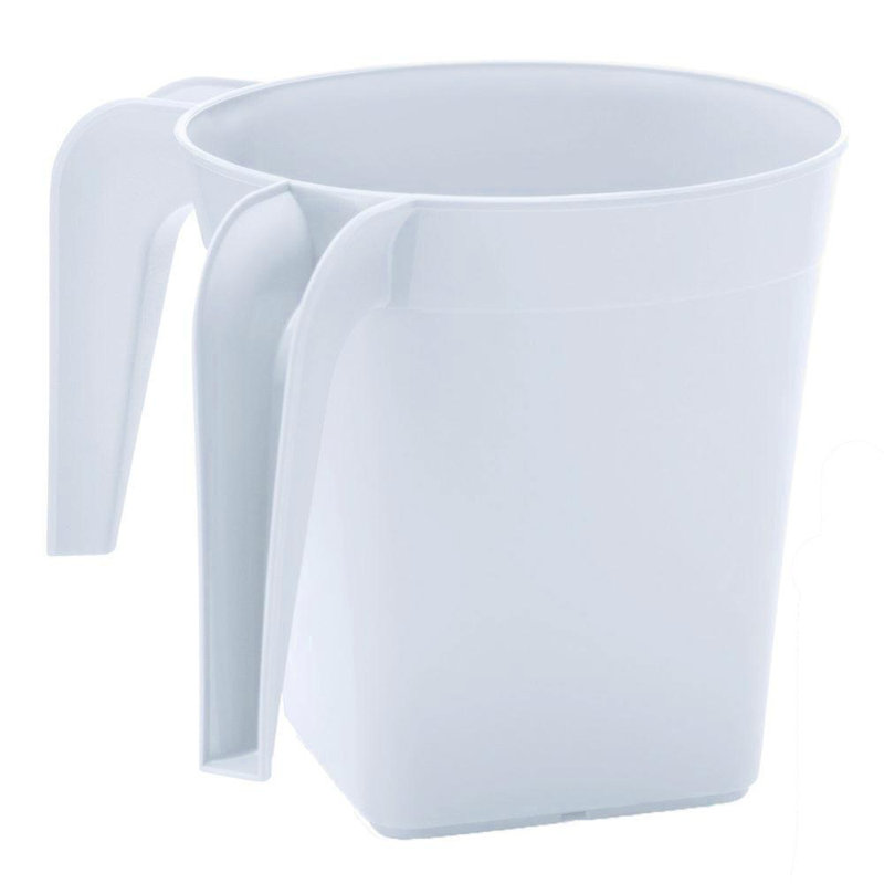 Gobelet carré en plastique Khuong, Blanc perle