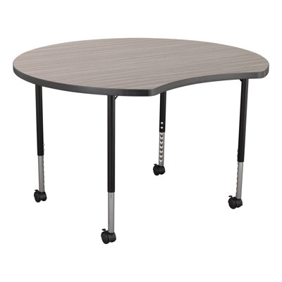Structure Series Crescent 46" x 43" Adjustable Height Novelty Activity Table with Casters