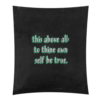 Tapisserie tableau noir en polyester, citation shakespeare