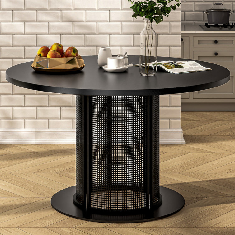 Ceballo Metal Round Dining Table Hollowout Grid Base