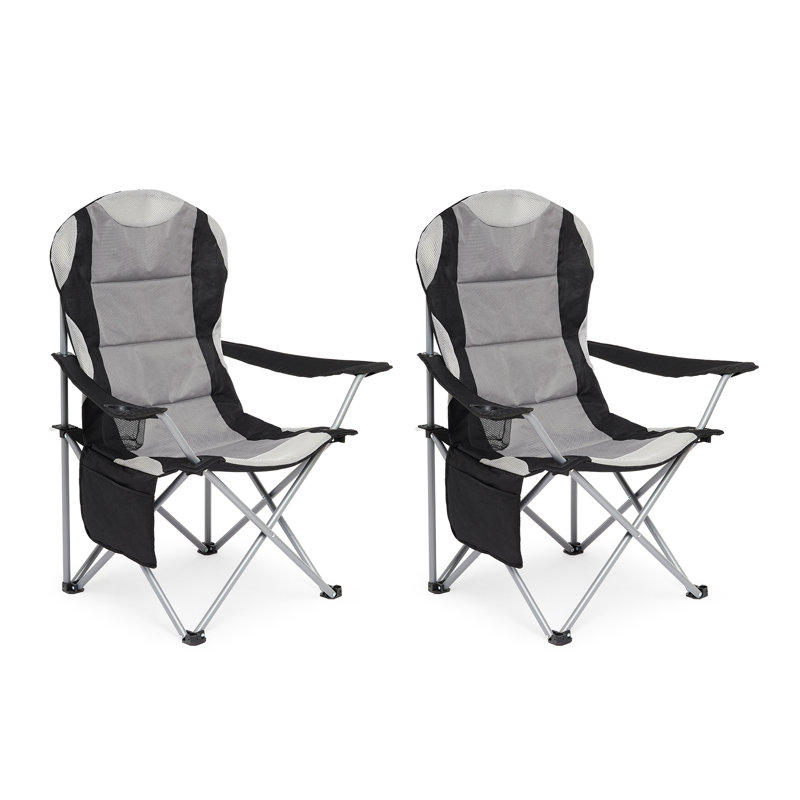 Folding Camping Chair, Black/Grey