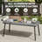 6 - Person 70.9'' L X 33.1'' W Rectangular Patio Dining Set with Umbrella Hole, Aluminum Frame and Folded Reclining Armchairs-527347795-527347794
