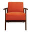 Chaise de style contemporain moderne avec structure en bois et revêtement orange, fauteuil de style contemporain: velours, 31,84 po Hauteur, fabrication solide-953937167
