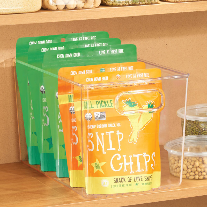 Clear BPA-Free Plastic Kitchen Storage Bin with Handles