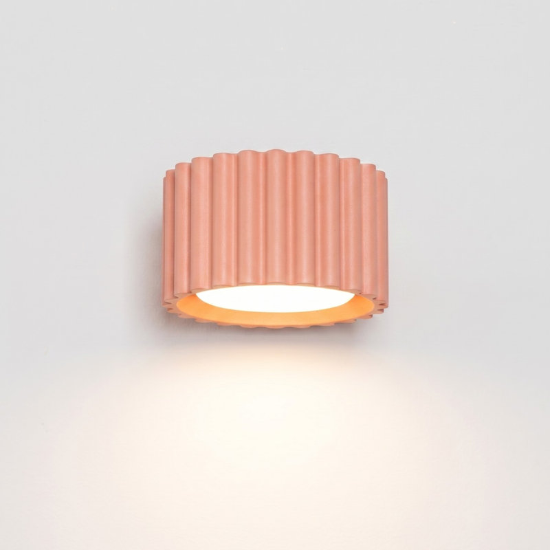 Aura Aluminium Flush Mounted Sconce, 10x12x6 cm, Peach, 1 Light