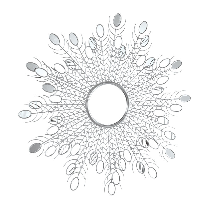 Janice Metal Flat Wall Mirror, Silver