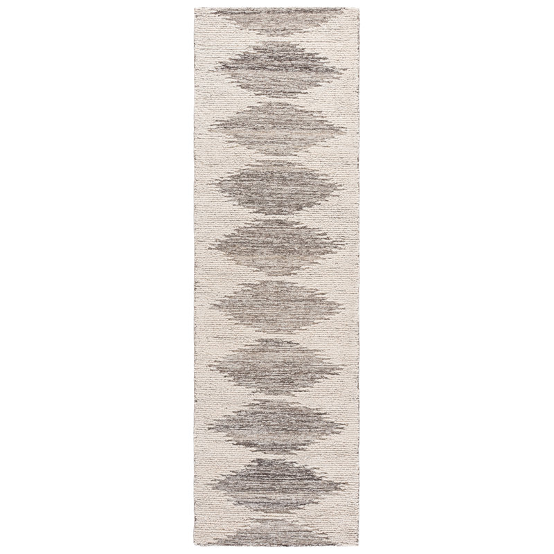 Abstract Hand Tufted Wool, Cotton Abstract Indoor Rug, Runner 2'3" x 8'
