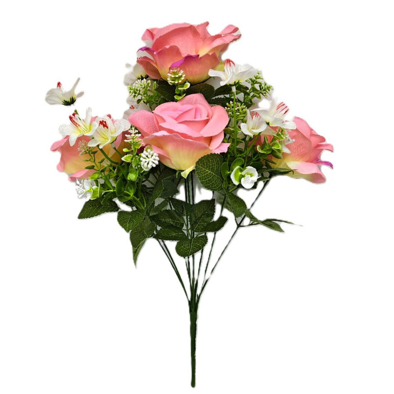 Mixed Roses And Trifoliate Florets Artificial Flowers