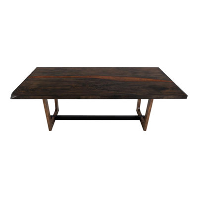 Table rectangulaire à double piédestal, brun