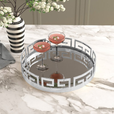 Plateau miroir doré Patchen 15 po