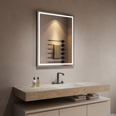 Kristeen LED Lighted Rectangle Wall Mirror