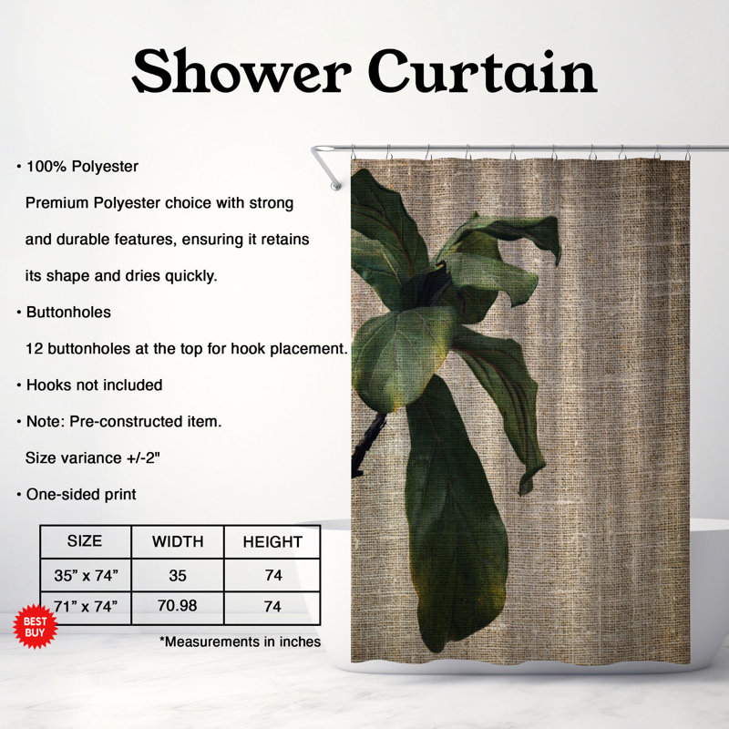 Rideau de douche Fortunia, H 74 po x l 71 po