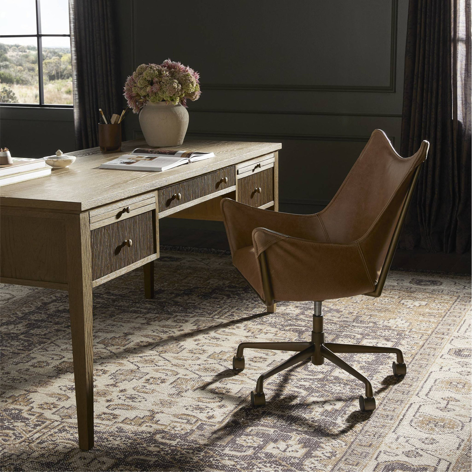 Office Chair, Taupe Brown