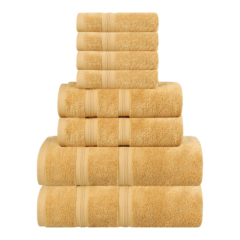 Ensemble de serviettes 8 pièces Superior Smart Dry Zero Twist, Doré
