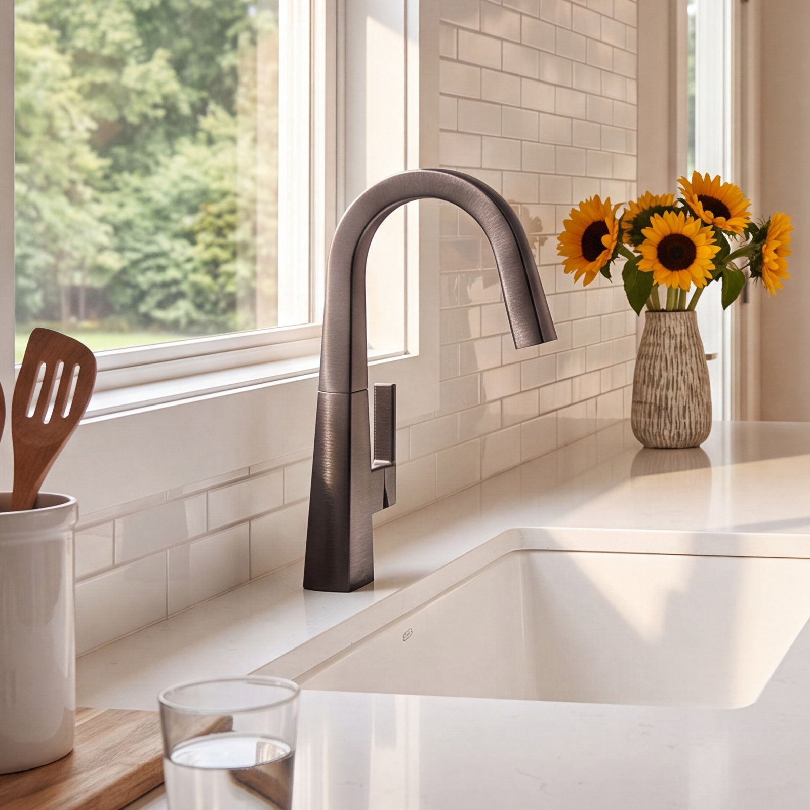 Nio Bar Faucet, Black Stainless
