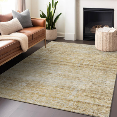Premium Machine Washable Gerardo Gold Rug