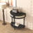 Unique Half Moon Design End Table with Sliding Door,Elegant Semi-circle Entryway
