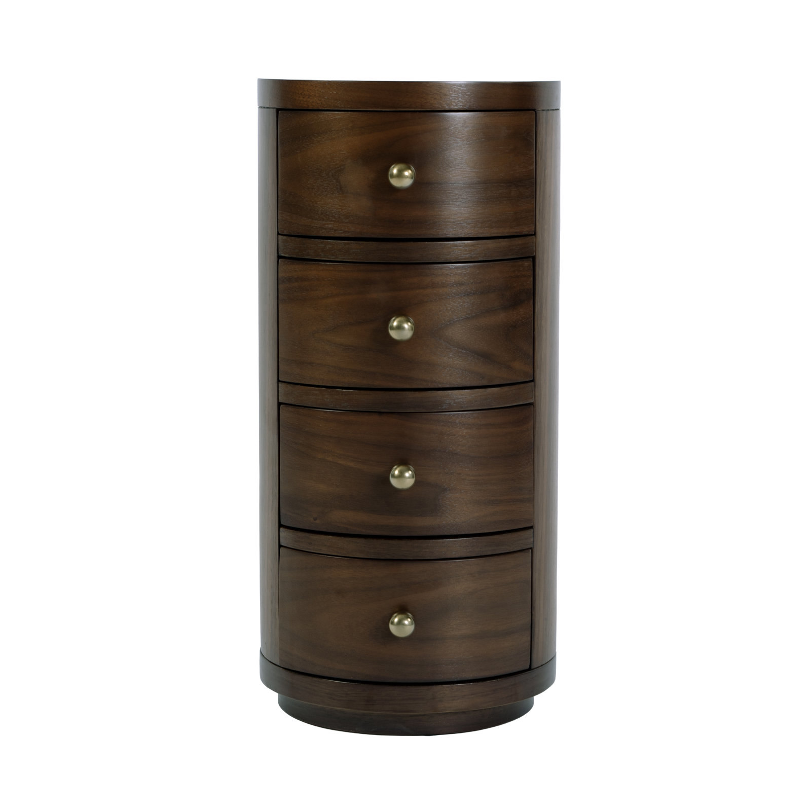 Celine 4-Drawer Acacia End Table, Walnut Brown