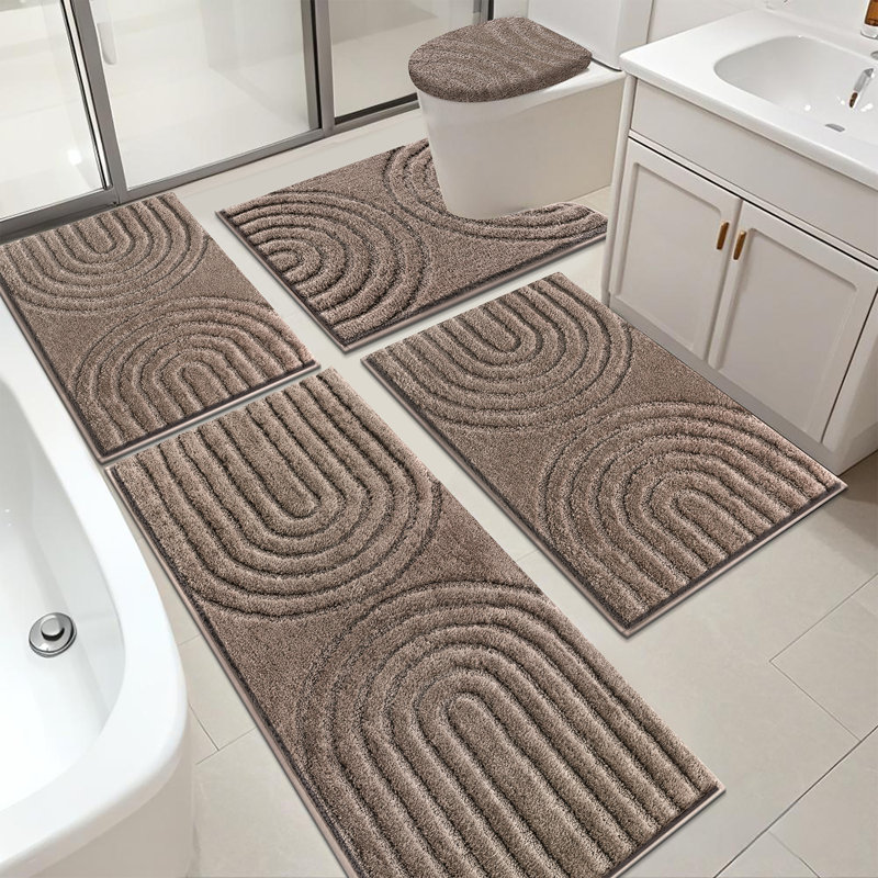Tapis de bain absorbant (ensemble de 5), Brun
