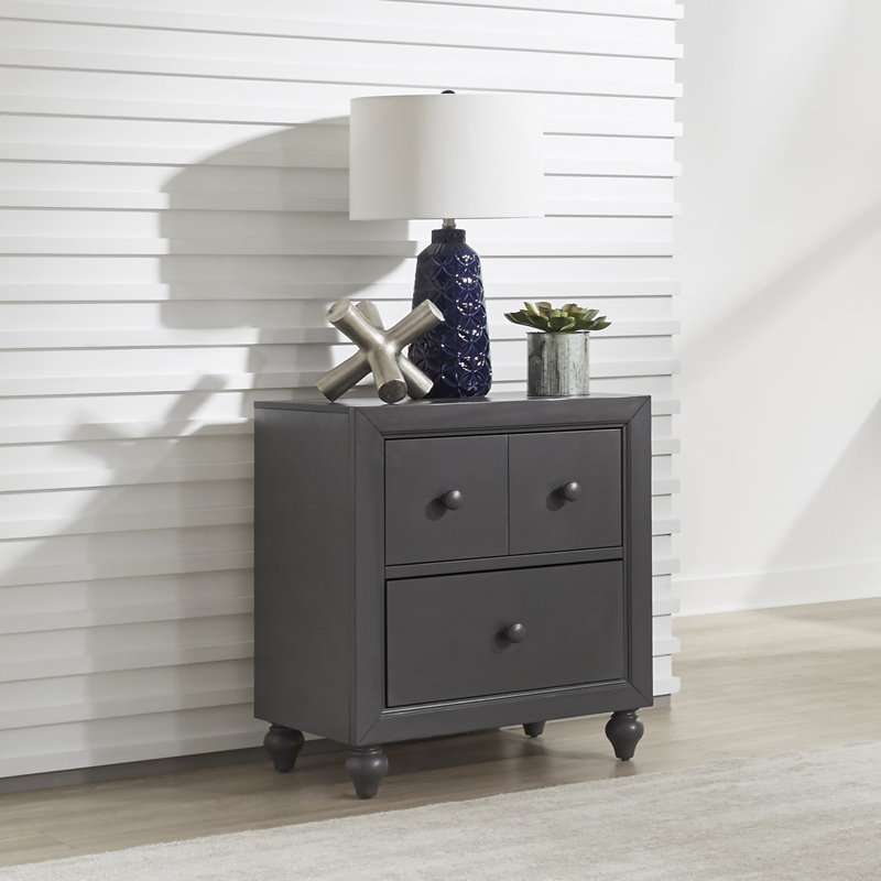 Droskyn 2 Drawer Nightstand, Gray